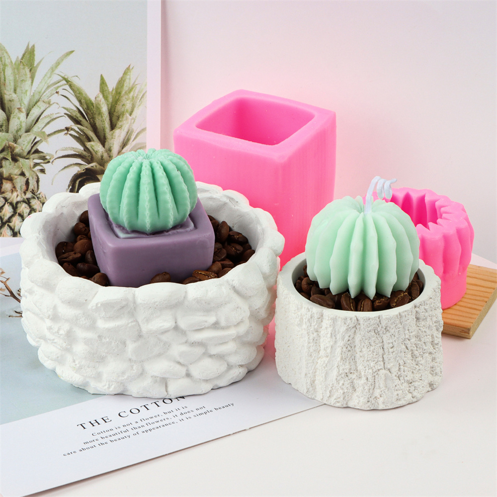 3D Emulational Cactus Silicone Molds for Candle Making DIY Succulent Plants Resin Crafts Cactus Soy Soap Tool Home Ornaments