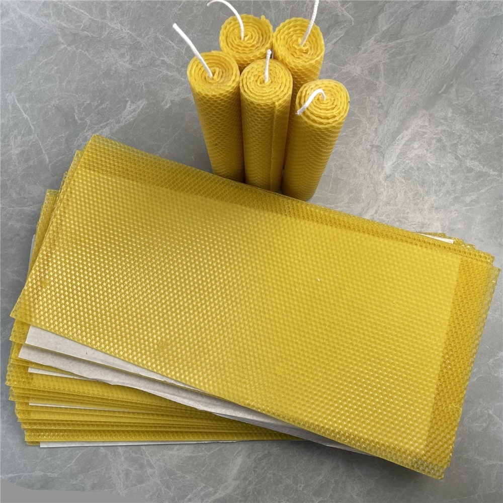 Beeswax Foundation Sheets Rolled Candle Sheet Honey Bee Beehive Wax for Candle Making