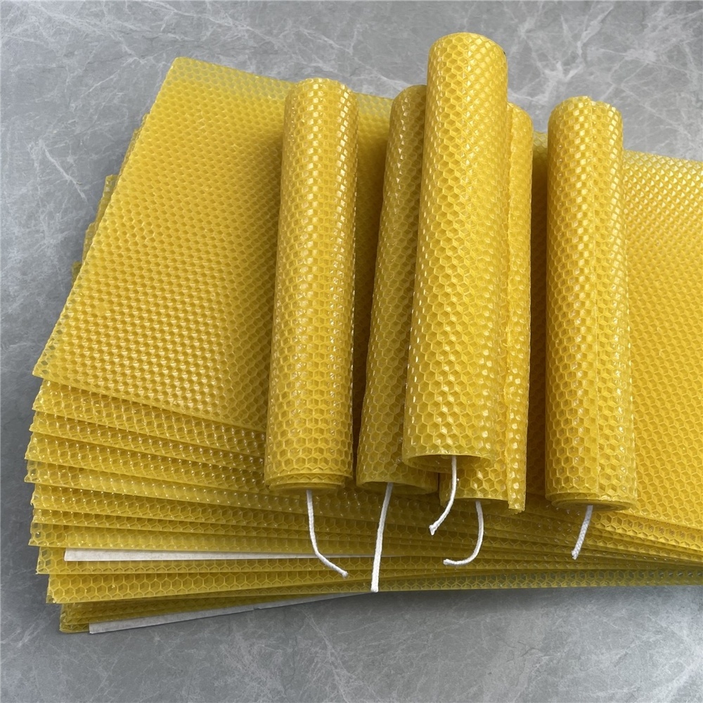 Beeswax Foundation Sheets Rolled Candle Sheet Honey Bee Beehive Wax for Candle Making