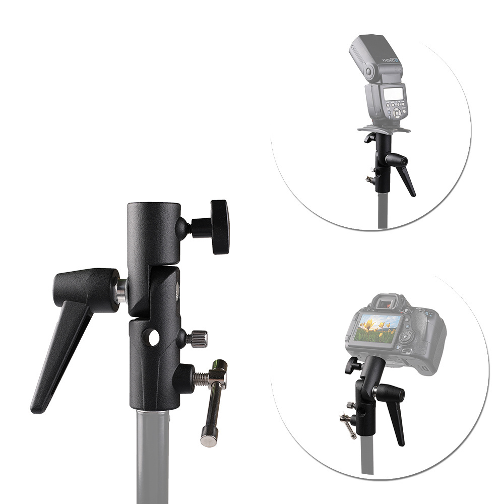 U-shape Flash Bracket 3-section Triple Section  For Umbrella Holder Adapter Mount Light Stand And Speedlight