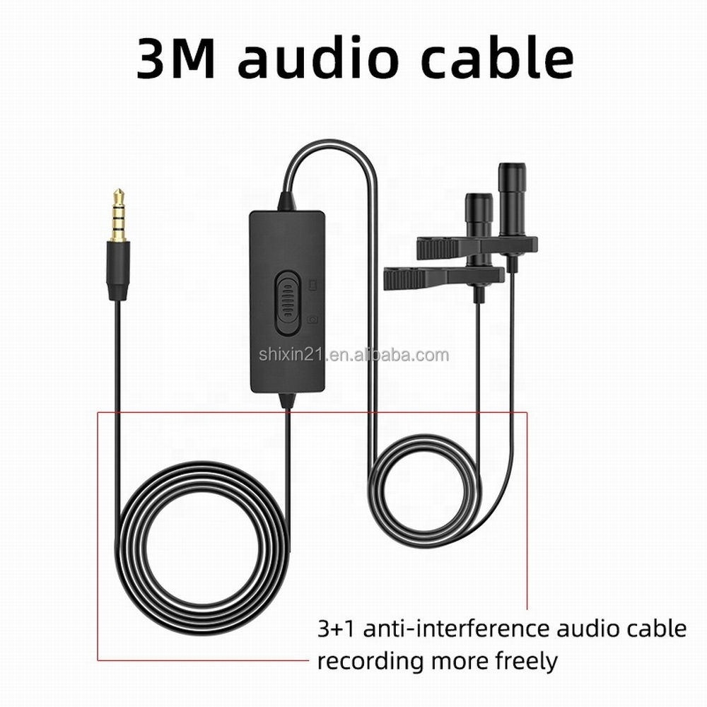 KT-C1Stable Lavalier Microphone 3.5mmStudio Mic Recording Professional Collar Microphones With Speaker for Computer Laptop Phone