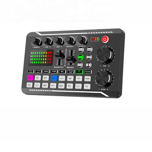 Professional F998 Noise Reduction Sound Card Reduction Mixers Audio Recording Sound Card for Live Streaming Phone Home Karaoke