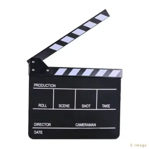 30*24.5*1.8cm TV Film Movie Clapper Board Acrylic Dry Erase Director Action Cut Clapboard