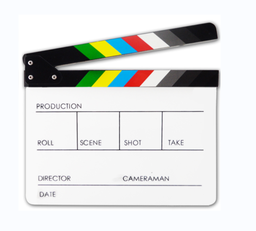 Acrylic Dry Erase Movie Film Clap Board Wooden Director's Film Movie Clapboard  Hollywood Clapper Board  with Colorful Sticks