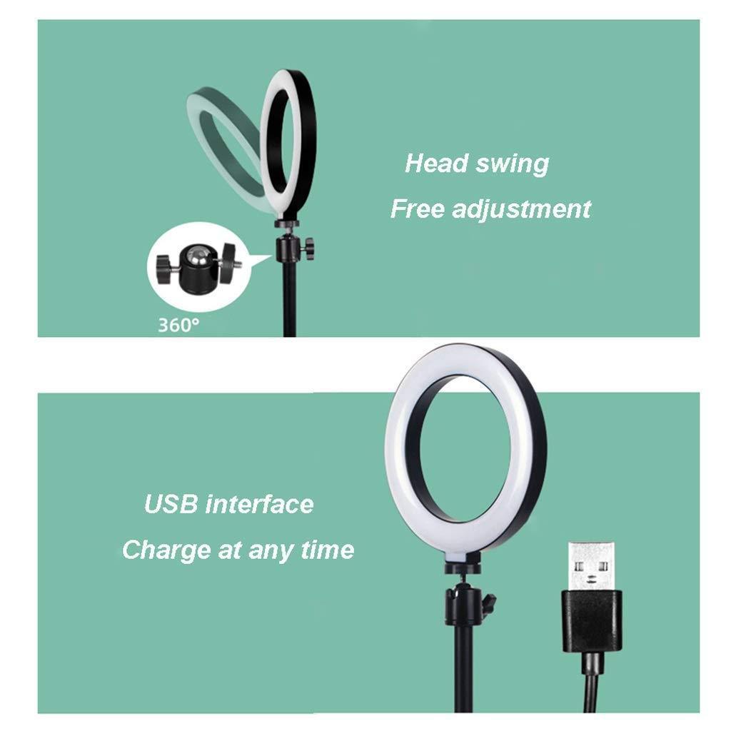 Overhead Phone Mount with Adjustable Crossbar and Pole, Selfie Ring Light with Table Mounting Clamp Microphong stand