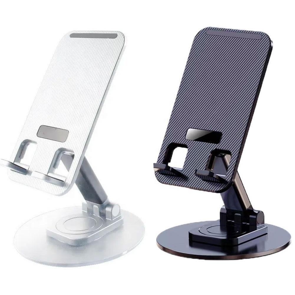 Phone Stand 360 Degree Rotation Folding Anti-skid Aluminum Alloy Desk Smart Phone Tablet Lazy Bracket for Home