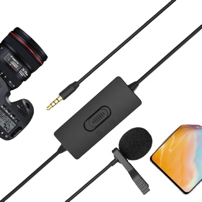 KT-C1Stable Lavalier Microphone 3.5mmStudio Mic Recording Professional Collar Microphones With Speaker for Computer Laptop Phone