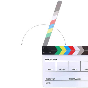 30*24.5*1.8cm Movie Film Clap Board Wooden Director's Film Movie Hollywood Clapper Board  Clapboard With Black & White