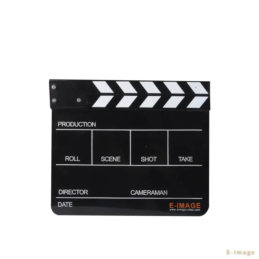 30*24.5*1.8cm TV Film Movie Clapper Board Acrylic Dry Erase Director Action Cut Clapboard