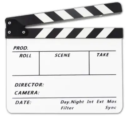 Acrylic Movie Directors Clapboard Photography Video Clapper Board Dry Erase Film Slate Cut Action Scene Clapper 24.5x30cm White