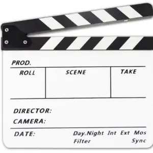 Acrylic Movie Directors Clapboard Photography Video Clapper Board Dry Erase Film Slate Cut Action Scene Clapper 24.5x30cm White