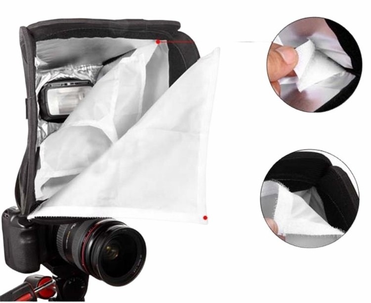 Foldable  23cm  Dslr Camera Top Flash Diffuser Soft Box Flashgun Softbox Used For Universal Speedlight Photo Studio Accessory