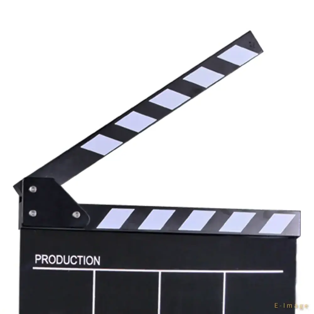 30*24.5*1.8cm TV Film Movie Clapper Board Acrylic Dry Erase Director Action Cut Clapboard