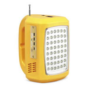 Solar power LED rechargeable emergency light search light camping light with FM Radio vehicle