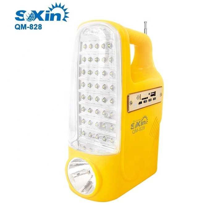 LED  rechargeable emergency light with power bank FM Radio&MP3