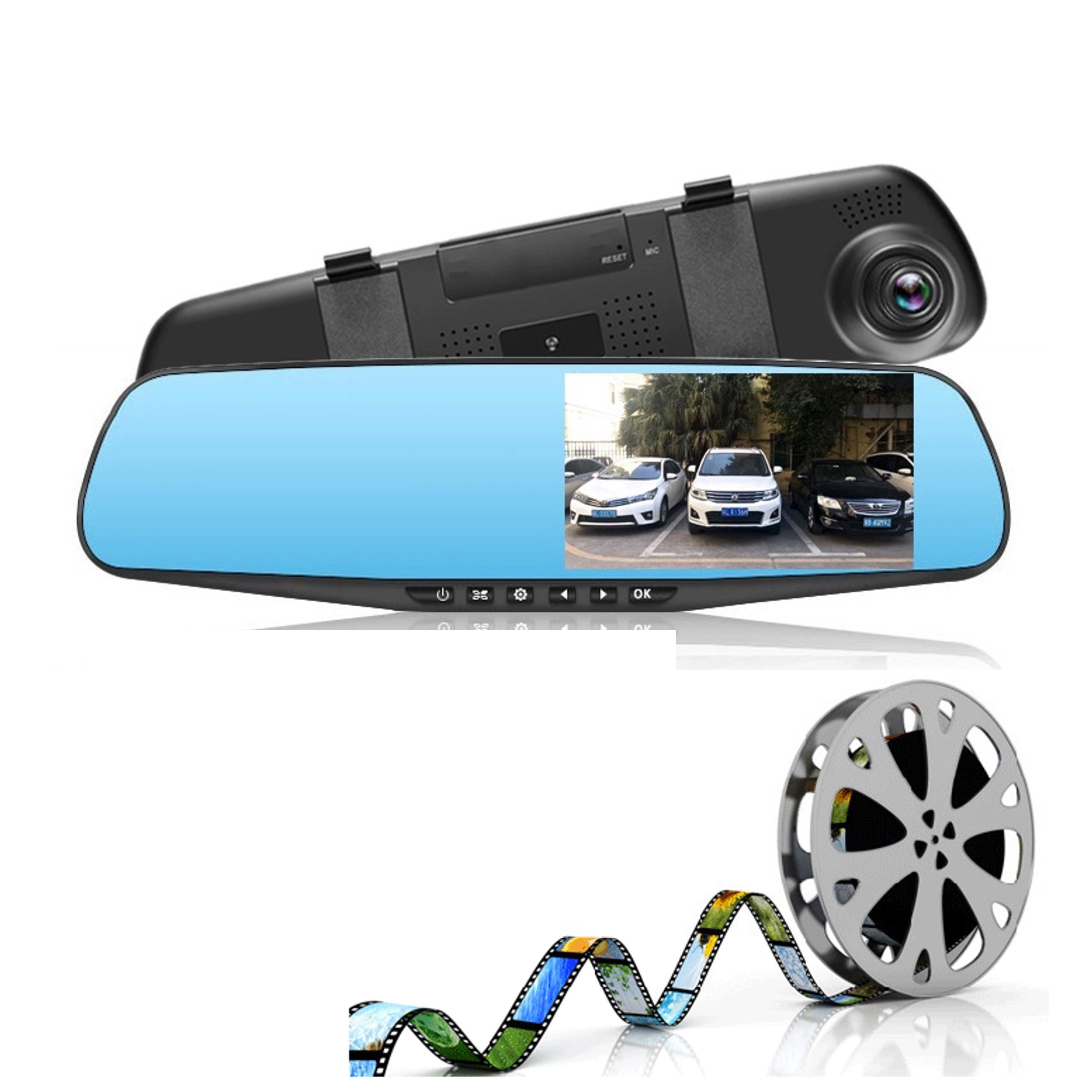 Car Dvr Camera Fhd 1080p Dash Cam 4.5 Inch Rearview Mirror Video Recorder With Rear View Camera Camcorder