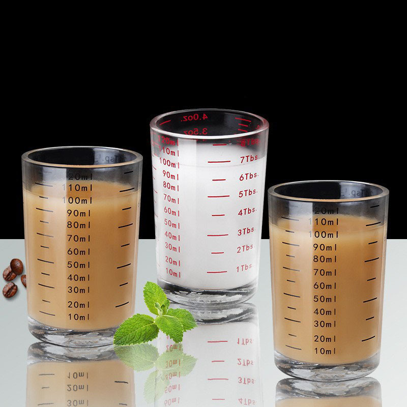 Wholesale 120ml High Quality Expresso Shot Glass Cup Bullet Glass Tasting Mup Digital Measuring Cups for Kitchen