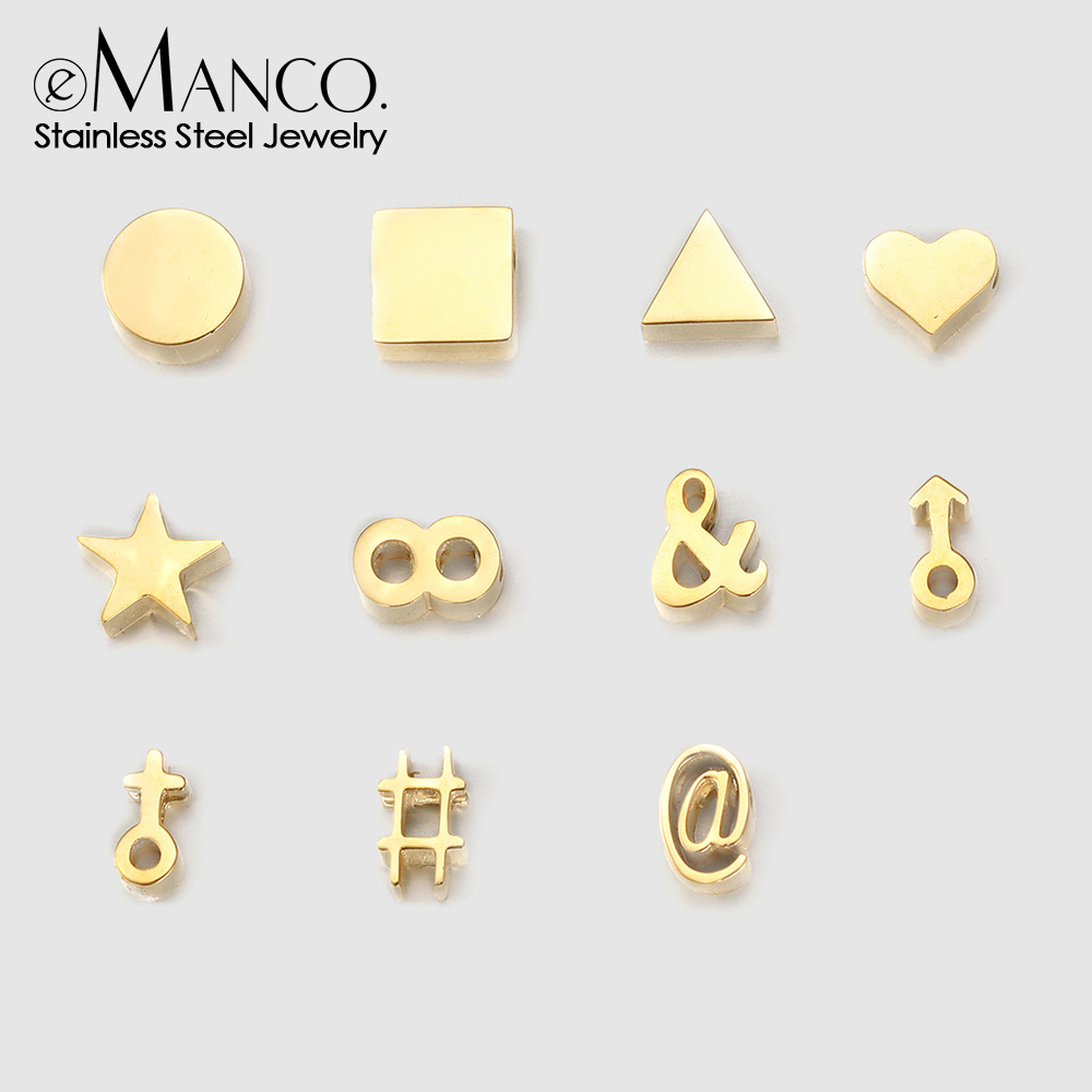 eManco Wholesale Stainless Steel Diy Designer Charms Gold Color Necklace Pendants Jewelry Making Supplies Make up Accessories