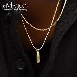 eManco Wire Pendant Necklace Fashion Trend Men's Stainless Steel Bone Chain Mens Chains Necklace Jewelry