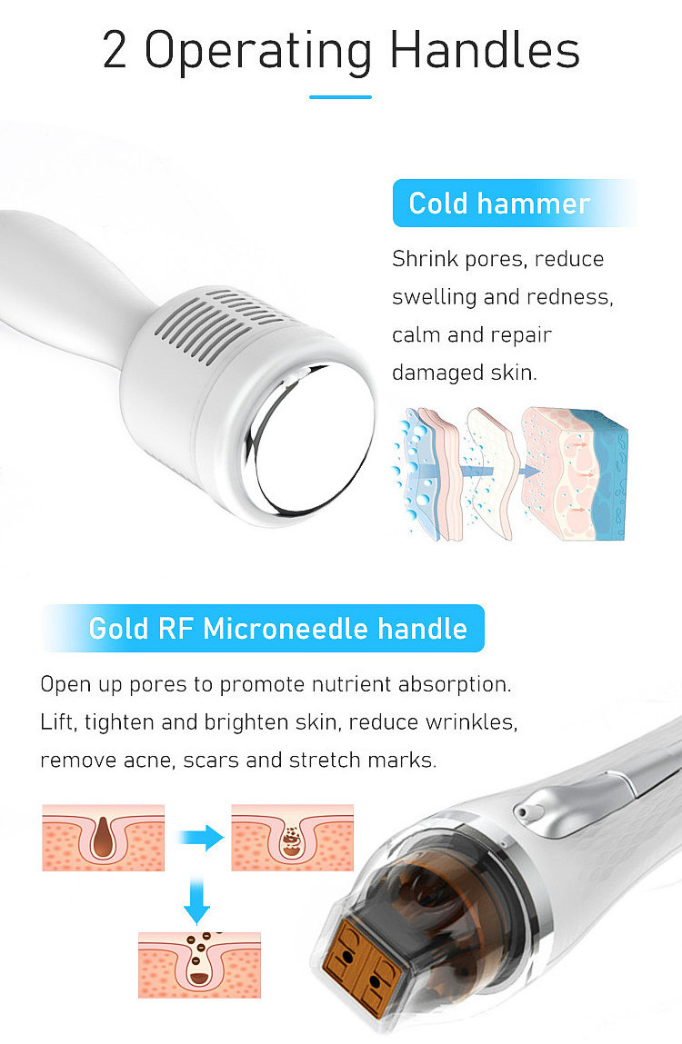 2024 Fractional Microneeding RF Machine Face Lifting Stretch Marks Remover Anti-Aging Beauty Device With Cold Hammer