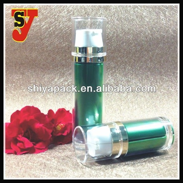 Manufacturer Direct Sale Double Tube Acrylic PP 2 into 1 Dual Chamber Cosmetic Lotion Bottle With Plastic Pump