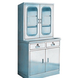 YY-503  Hospital medical instrument cabinet 304 stainless steel medicine storage drug cupboard with shelves glass door