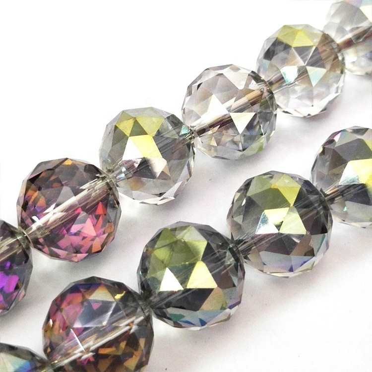 16MM Colourful round crystal glass beads for jewelry making DIY handmade accessories loose beads