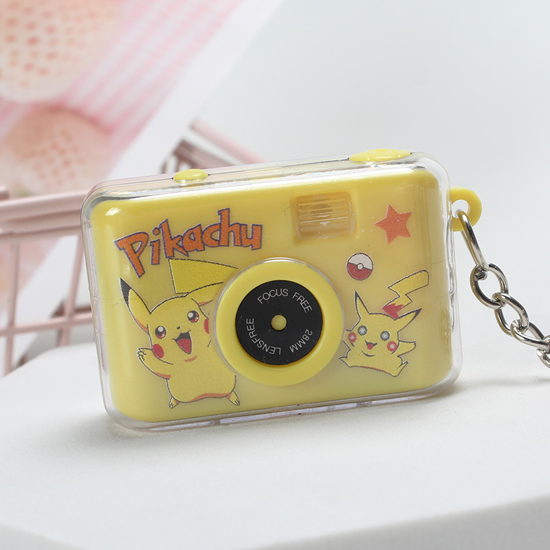 Creative Toy Sanrio Bell Key Buckle With Camera Digital LED Light and Sound Keytag Pendant