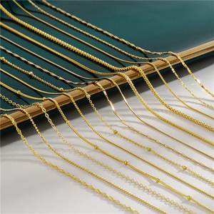 Italian Jewelry 18K Gold Plated DIY Snake Box Bead Wave Link Chains Necklace S925 Silver gold plated chain for Jewelry Making