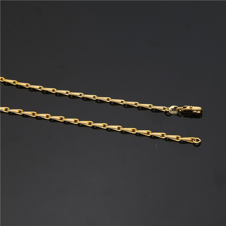 18K Vacuum Plating Melon Seed Chain 1.9mm Wide Costume Hypoallergenic Jewelry Layered Necklace For Men