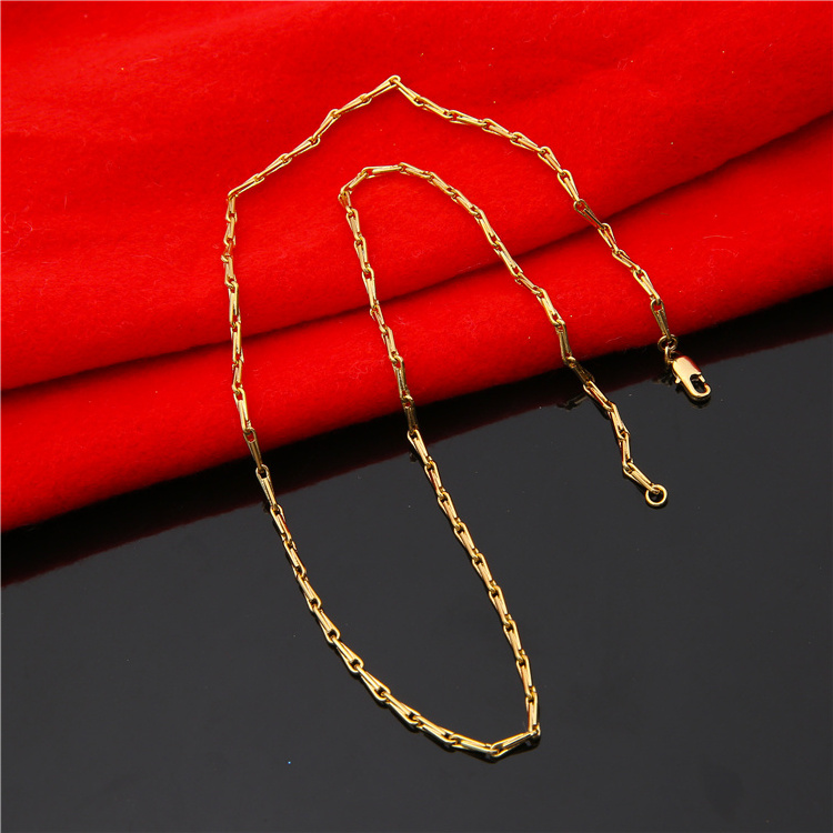 18K Vacuum Plating Melon Seed Chain 1.9mm Wide Costume Hypoallergenic Jewelry Layered Necklace For Men