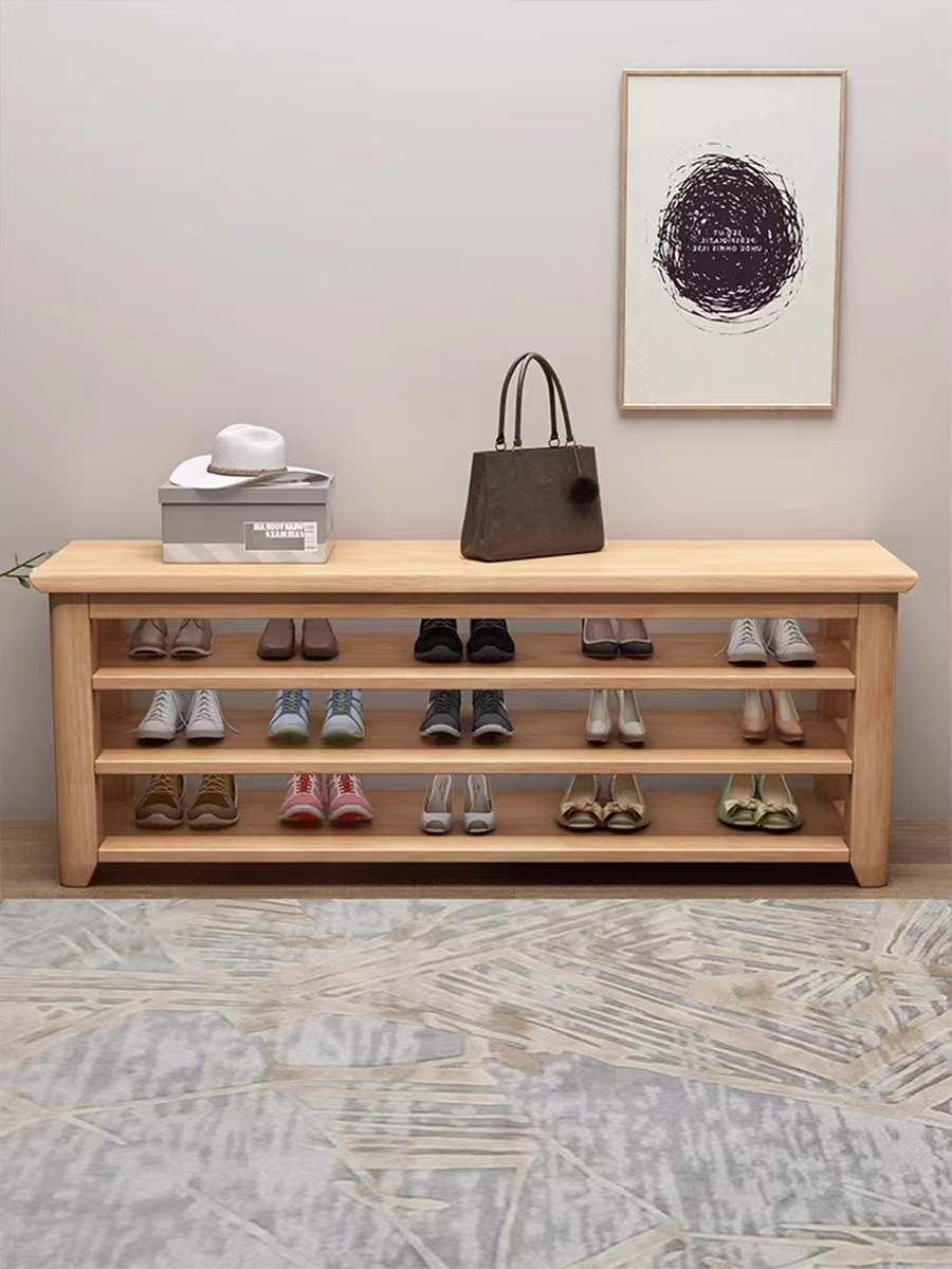 Hot selling foyer furniture modern wooden shoe racks cabinets small shoe storage platforms solid wood shoe racks