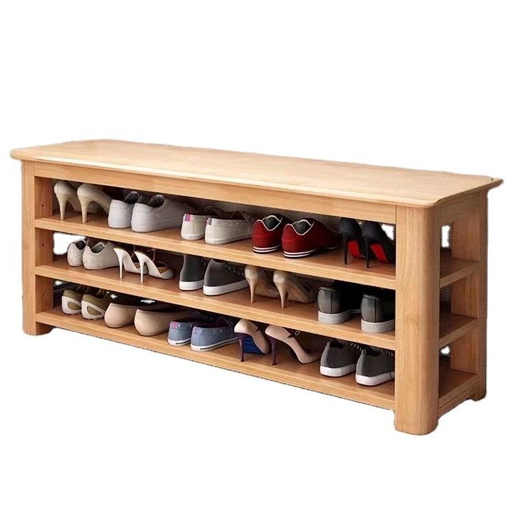 Hot selling foyer furniture modern wooden shoe racks cabinets small shoe storage platforms solid wood shoe racks