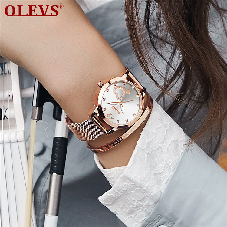 OLEVS 5189  Women Watch Fashion Casual Ladies Clock Gold Rhinestone Wrist Watch for Women Dames Horloges Strass Drop Shipping