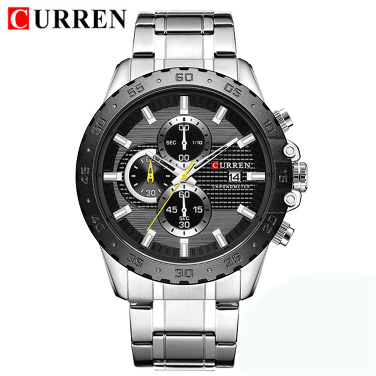 Curren 8334 Golden Men Watch 2021 Top Brand fashion Business Male Wrist Watches Chronograph Gold watch curren men