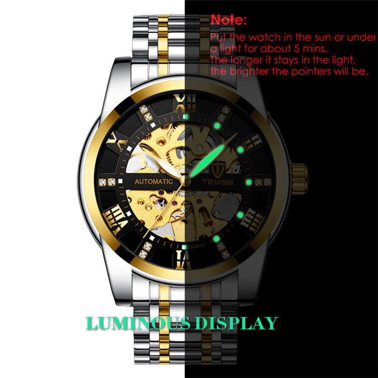 Top Brand fashion TEVISE 9005 A Mens Self Wind Wristwatch Man Mechanical Watches Automatic Watch Male Clock Relogio Masculino