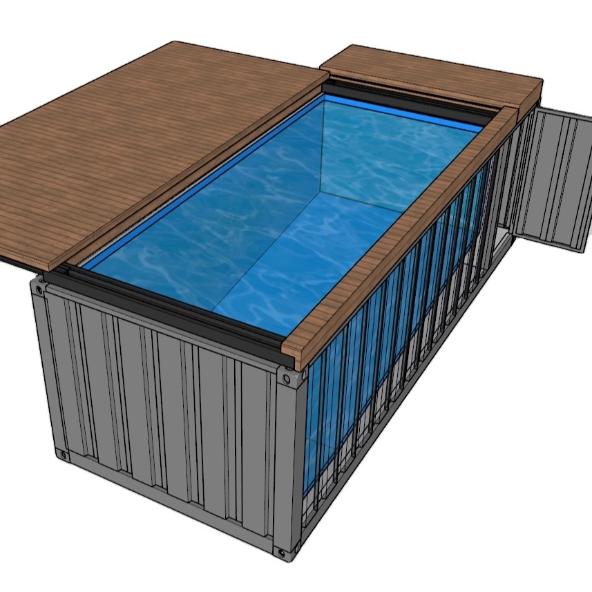 Custom size expandable prefabricated container house container swimming pool