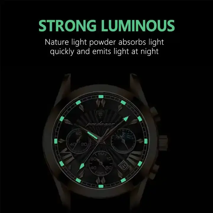 POEDAGAR 6198 Stainless Steel Luxury Watch Reloj Business Waterproof Male Clock Luminous Date Stainless Steel Quartz Men Watch