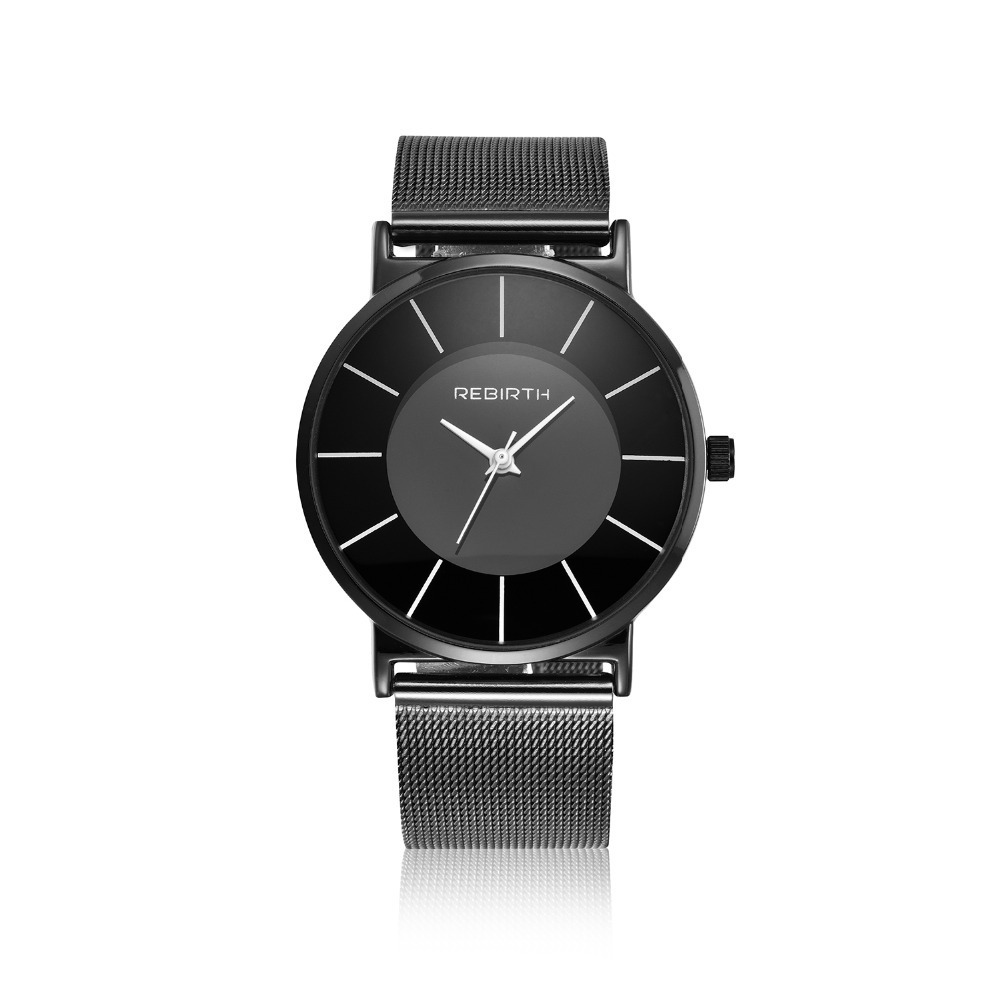 Rebirth RE054 New Arrive Fashion Stainless Steel Lady Dress Watch Luxury Brand Dress Black and White Women Wrist watch