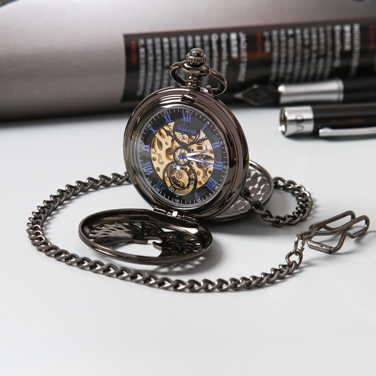 GOHUOS Luxury hand winding mechanical pocket watches for men private label mechanical watch