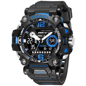 Smael 8072 2023 New Tactical Men's Alloy Gift Style Watch With Nightlight Waterproof Outdoor Electronic Sport Watches