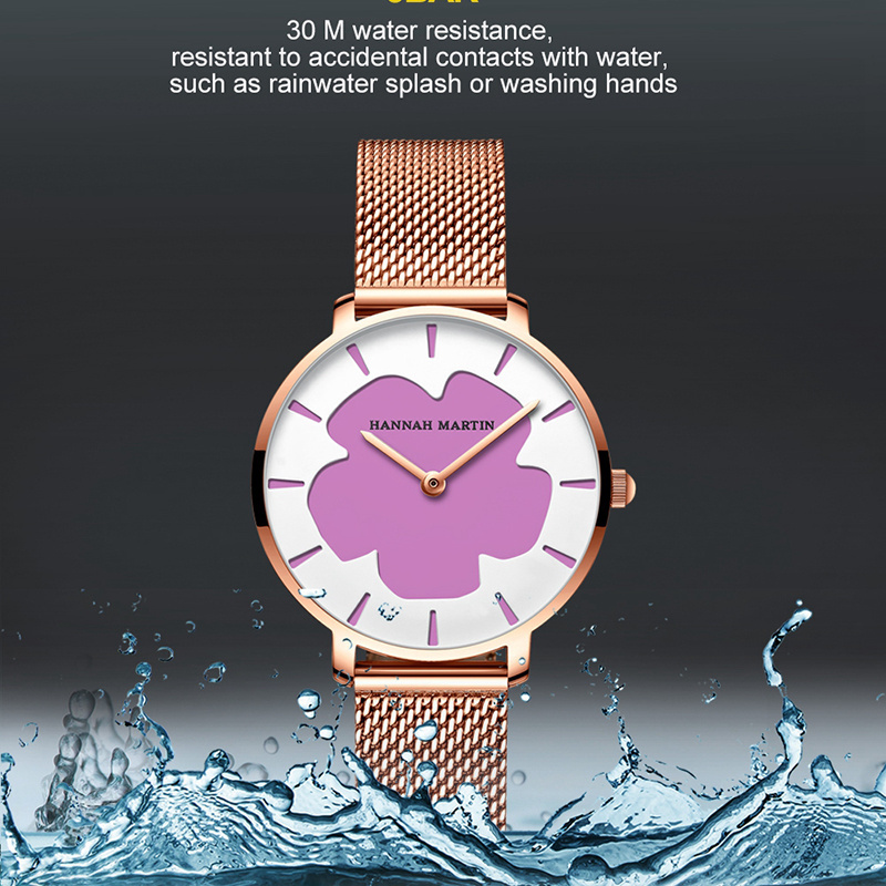 Hannah Martin 1333 hottest trending design 2020 girls watches lucky four leaf clover changing color watch for ladies