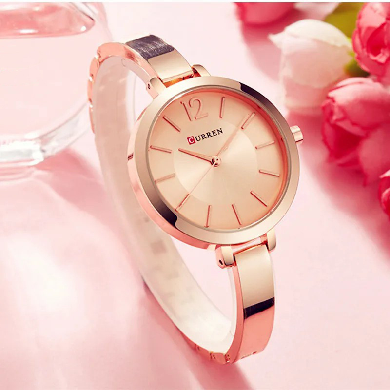 CURREN 9012 Fashion Gold Women Watches Stainless Steel Ultra thin Quartz Watch Woman Montre Femme Romantic Clock Women's Watches