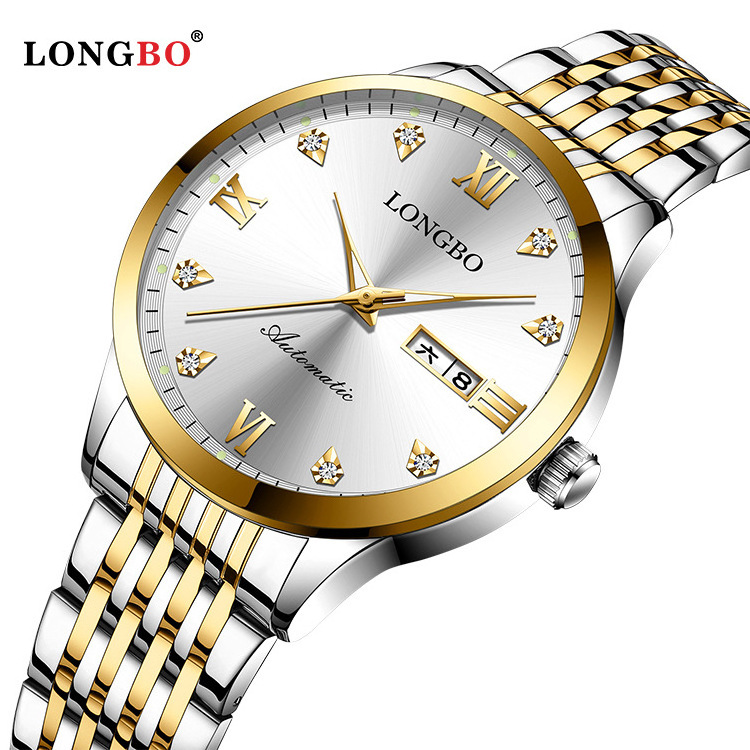 Longbo 83282 High Quality Waterproof Custom Luxury Stainless Steel Mechanical Classic Style Watch For Men