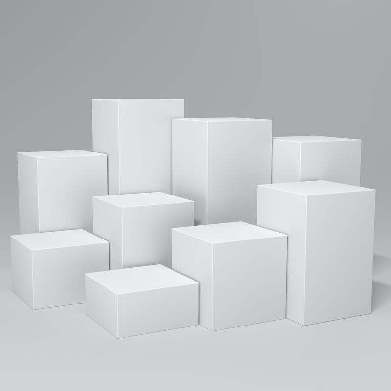 White Buffet Acrylic Riser Cube Display Set of 8 Square Food Dessert Display Stand