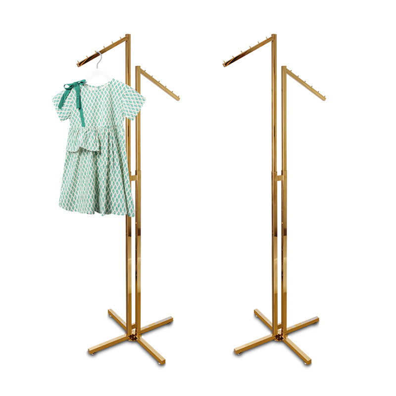 Metal Garment Gold Clothing Display Rack