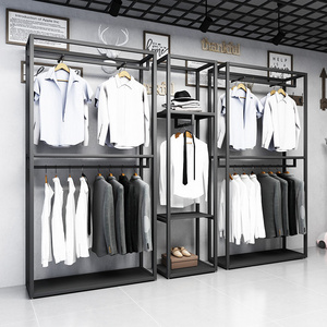 Fashion Retail Boutique Shop Furniture Men Clothes Store Display Rack Black