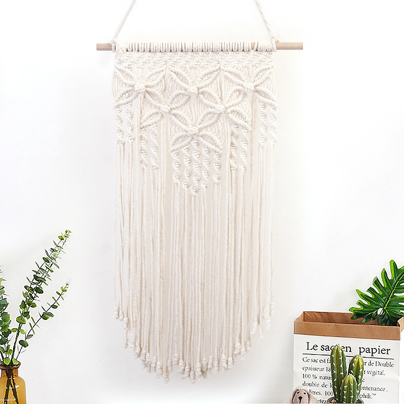 Ins Morocco Bohemian Muslim Handmade Woven Wall Hanging Tapestries Apartment Home Decor Macrame Tapestry With Tassels