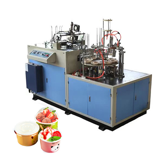 Eco-Friendly Biodegradable big size paper cup ice cream bowl popcorn bucket forming making machine