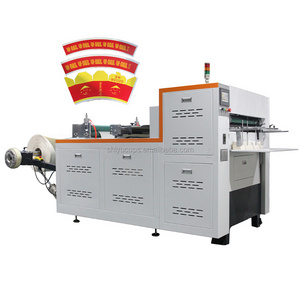 Automatic paper roll to sheet cutting paper cup die cutting machine for paper cup fan